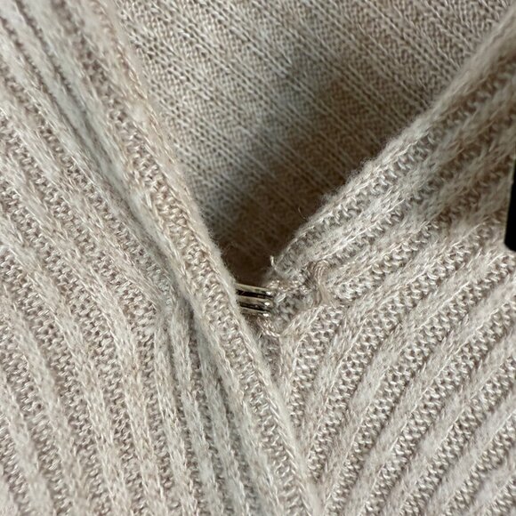 Express Beige Ribbed Wrap Bodysuit Top With Tie Waist Womens L - Picture 5 of 13